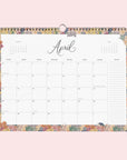Each monthly view inside of the calendar with a different floral border around each month.