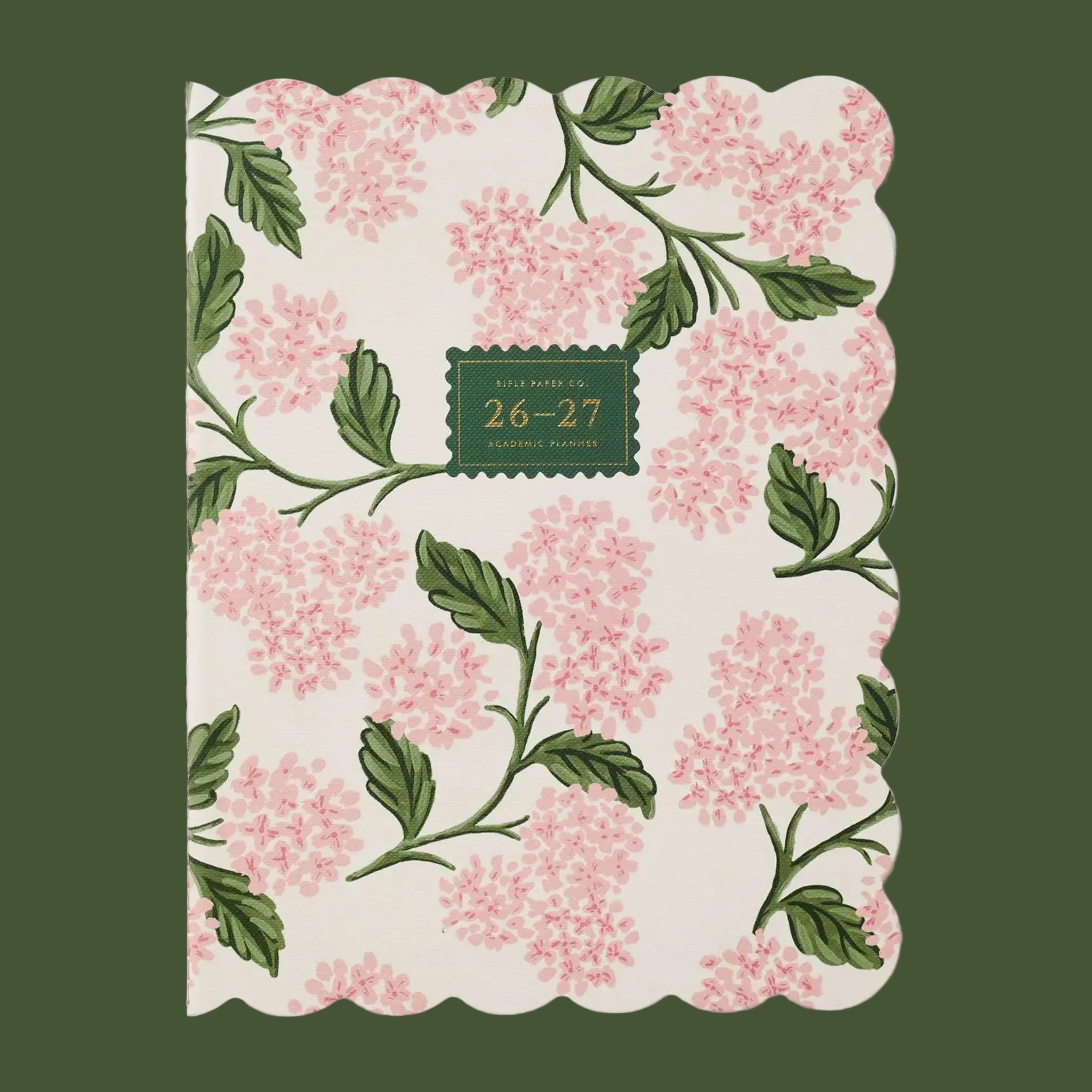 2027 Pink Hydrangea 12-Month Academic Appointment Notebook (Aug 26