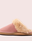 pink slip on slippers with fur