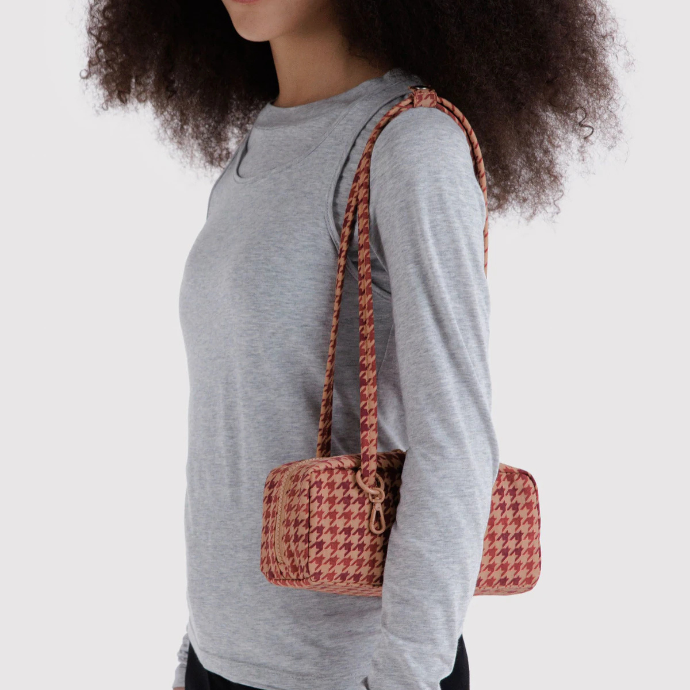 Small Bowler Bag | Tan Houndstooth – Pigment