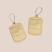 A set of air fresheners in the shape of a glass jar candle.