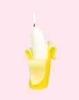 A yellow banana shaped candle.