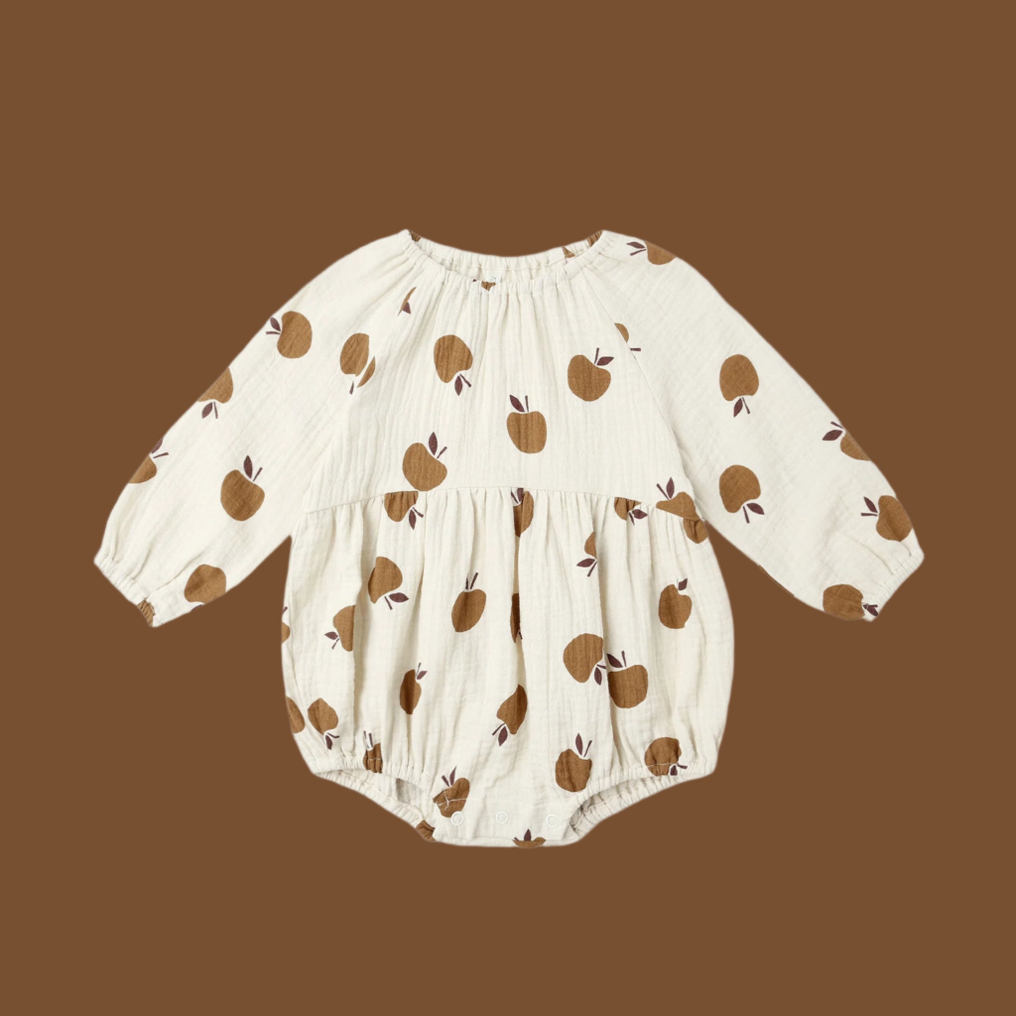 Long Sleeve Bubble Romper Golden Apples – Pigment
