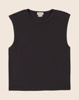 A black muscle tee tank top.