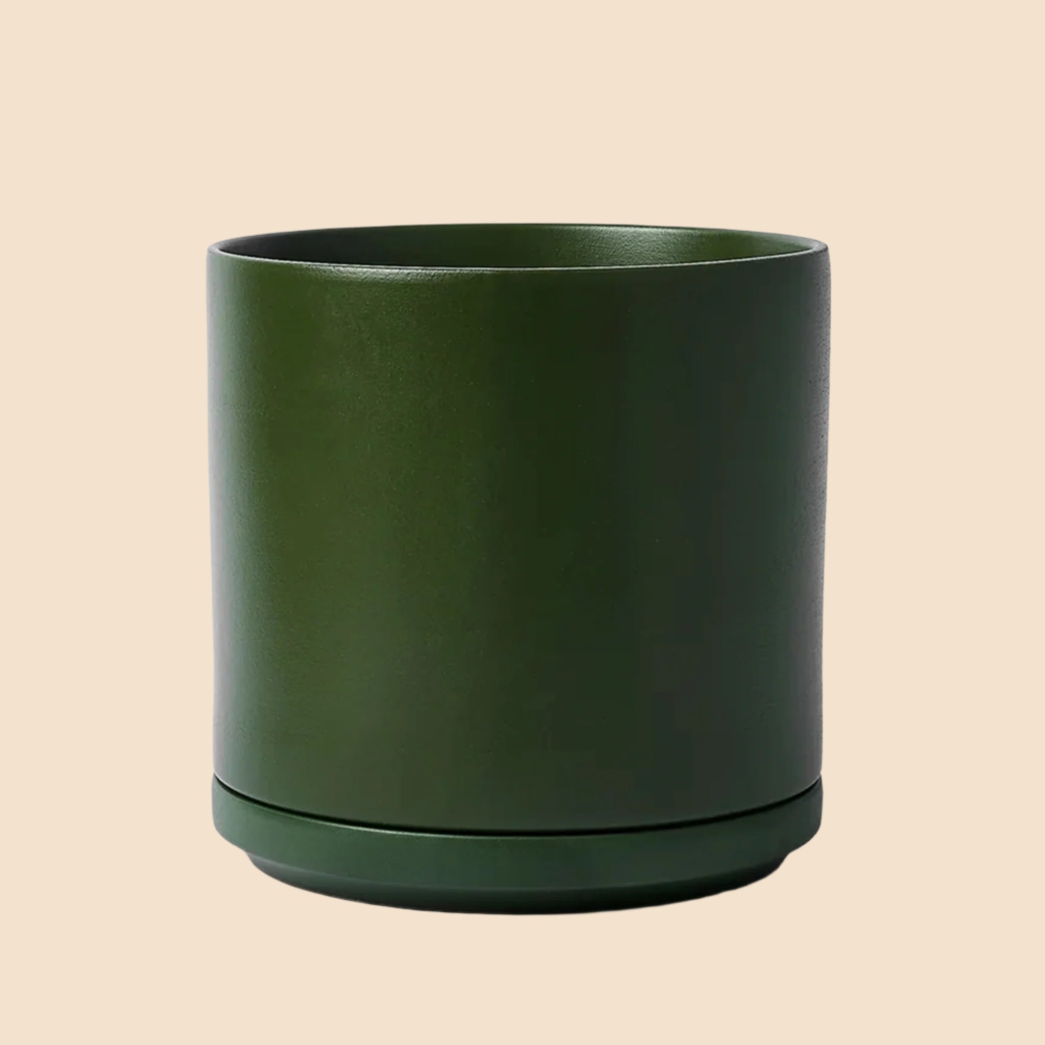green ceramic plant pot Ceramic Cylinder Planter & Saucer