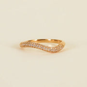Pave Wave Ring | Champagne CZ