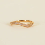 Pave Wave Ring | Champagne CZ
