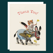 "Thank You" chipmunk and donkey card.