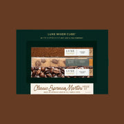 A green packaging of sugar cubes for an espresso martini cocktail kit.