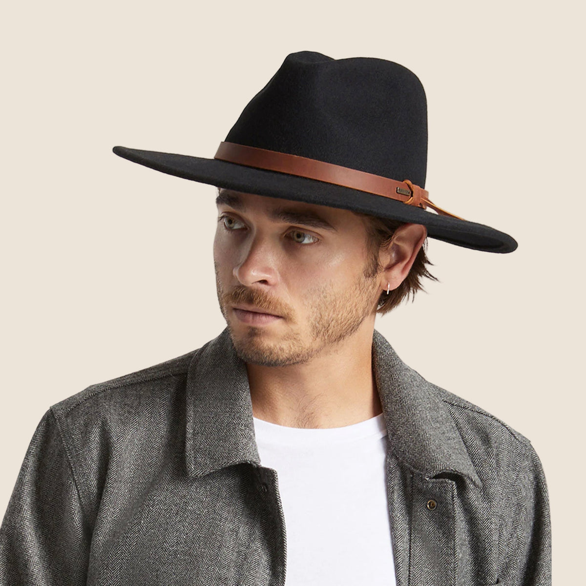 Worn once! Black Brixton Hat with Brown Band Brixton Hat Hawkins Wthr Guard Cowboy Hat - grey (asphalt/brown) main image 2