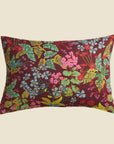 A multi colored floral print pillow case set.