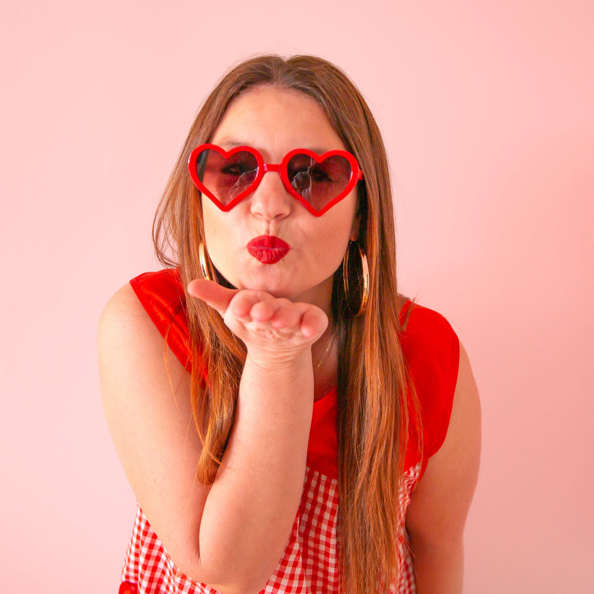 GASOLINE GLAMOUR RED HEART OF GLASS SPY Sunglasses - Women Accessories Adult Heartbreaker Sunglasses | Red – Pigment main image 3