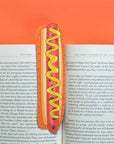 A hot dog shaped bookmark.