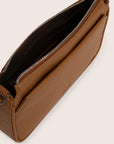 detailed view of brown crossbody bag