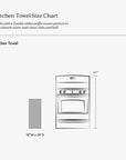 A graphic showing the size of the towel compared to an oven.