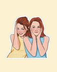 A sticker of the iconic sister duo from the movie the Parent Trap.