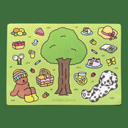 A green sticker sheet with bobbie goods characters and picnic themed stickers.