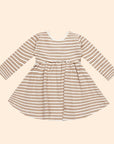 A long sleeve striped stress for babies and toddlers.