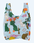 A nylon bag with a cat design.