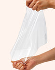 A set of clear reusable plastic wrap.