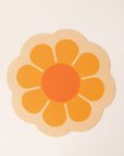 retro syle bus flower sticker in various shades of orange