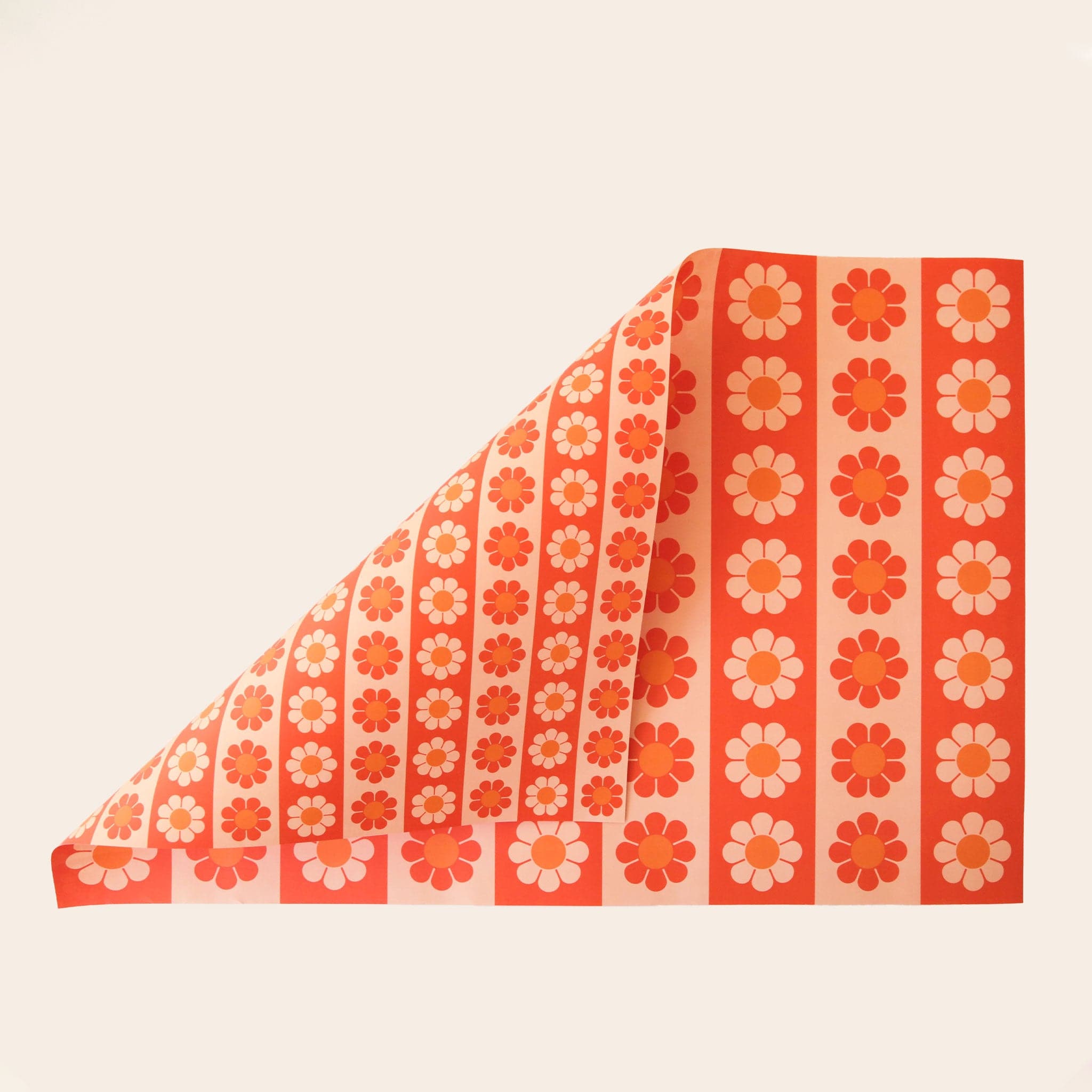Citrus Poppies Orange & Red Floral Wrapping Paper