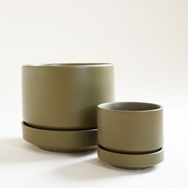 olive green plant pot Round Two - Olive