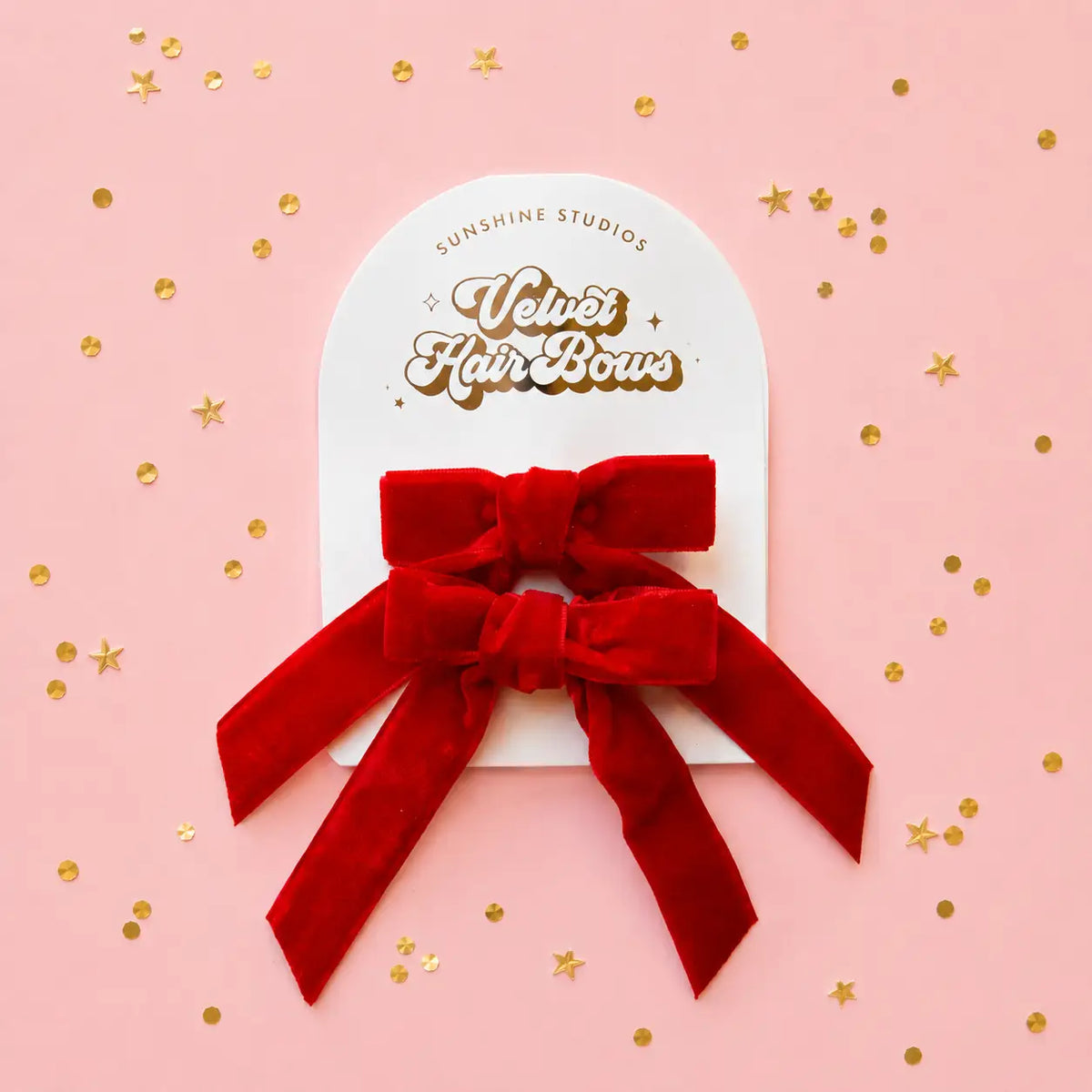 Velvet Hair Bows | Red