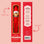 Front and back views of a red Christmas elf ornament box labeled 'Festive Frankie' on a pale pink background, with arrows and text indicating front and back of the box.