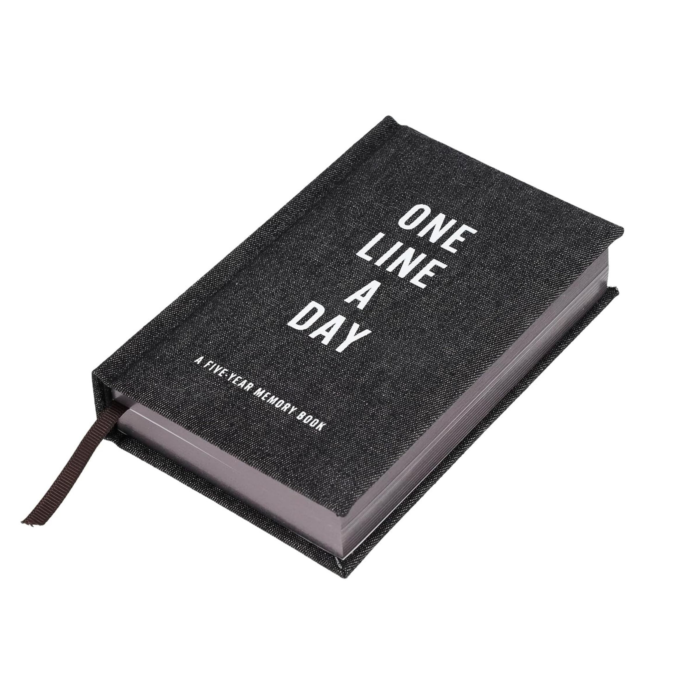 a black tiny memory book where you write one line a day. 