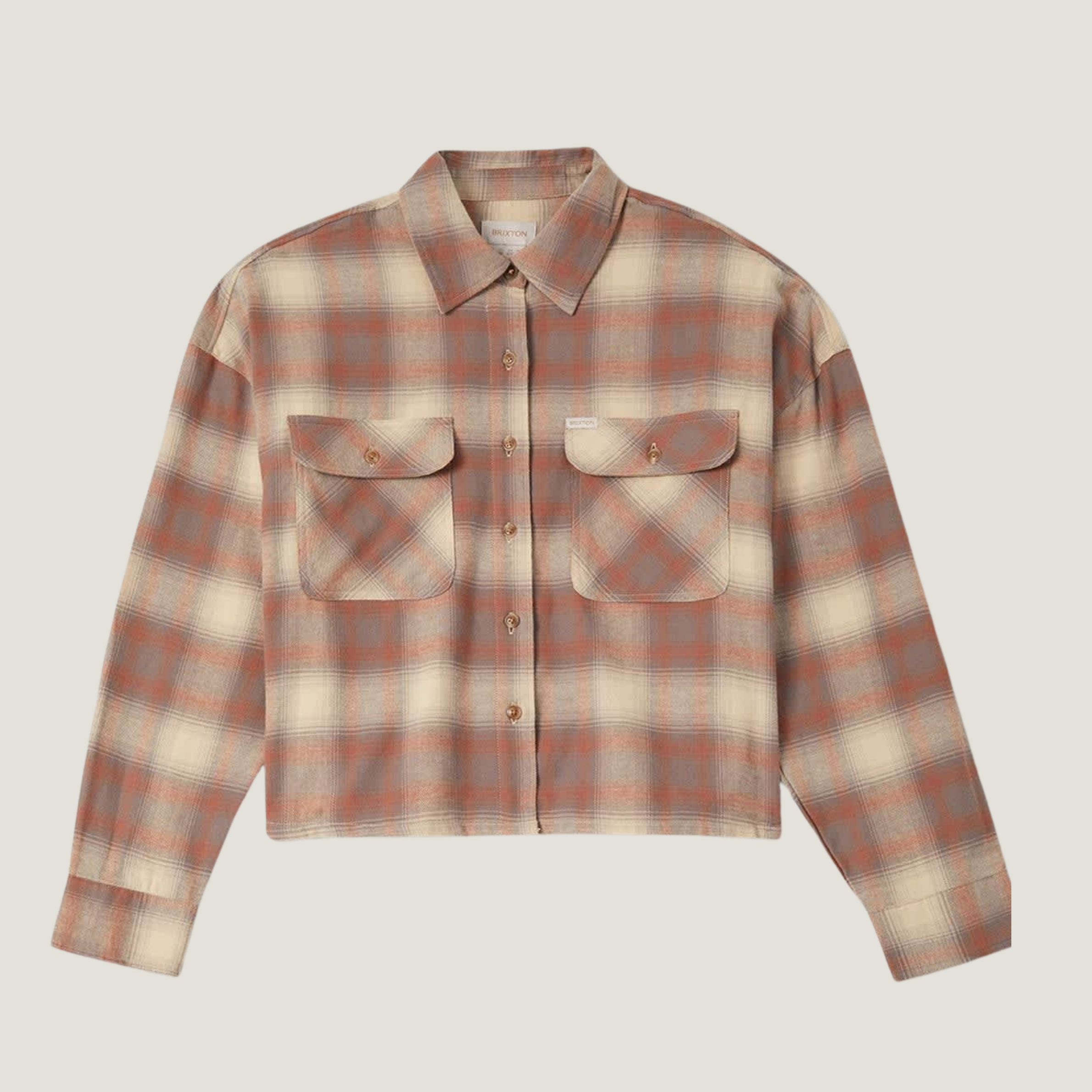 a cropped plaid button up shirt. 