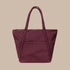 A mahogany, burgundy red nylon puffer tote.  