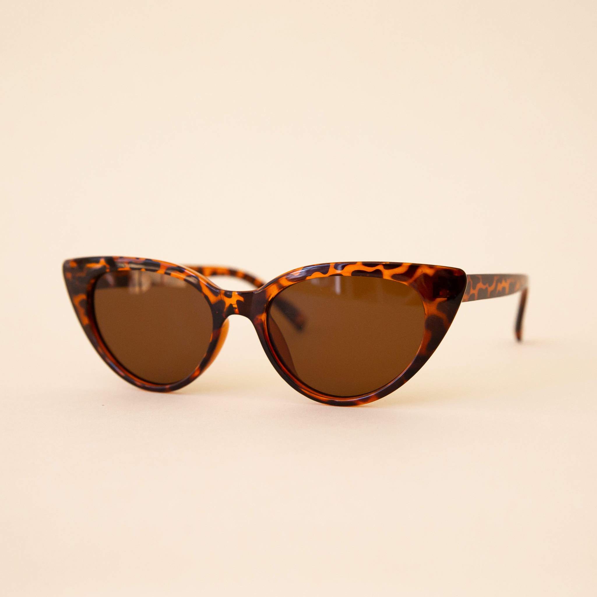 Cat Eye Tortoiseshell Sunglasses Tortoise Brown Rounded Cat-Eye Sunglasses - All Accessories  main image 3