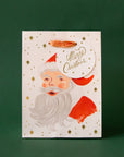 The smallest gift bag with an illustration of Santa Clause. 