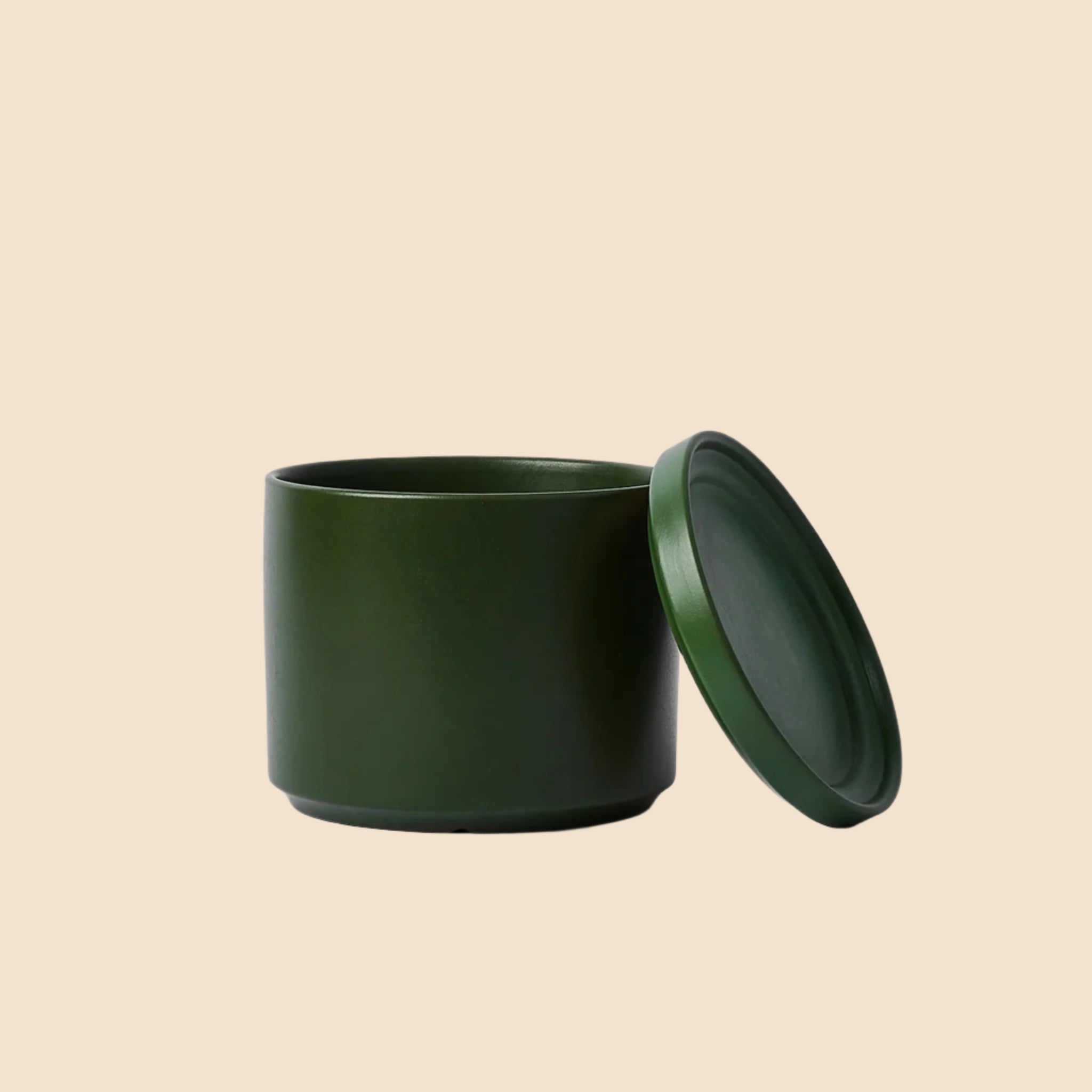 cylinder planter with saucer Ceramic Cylinder Planter & Saucer