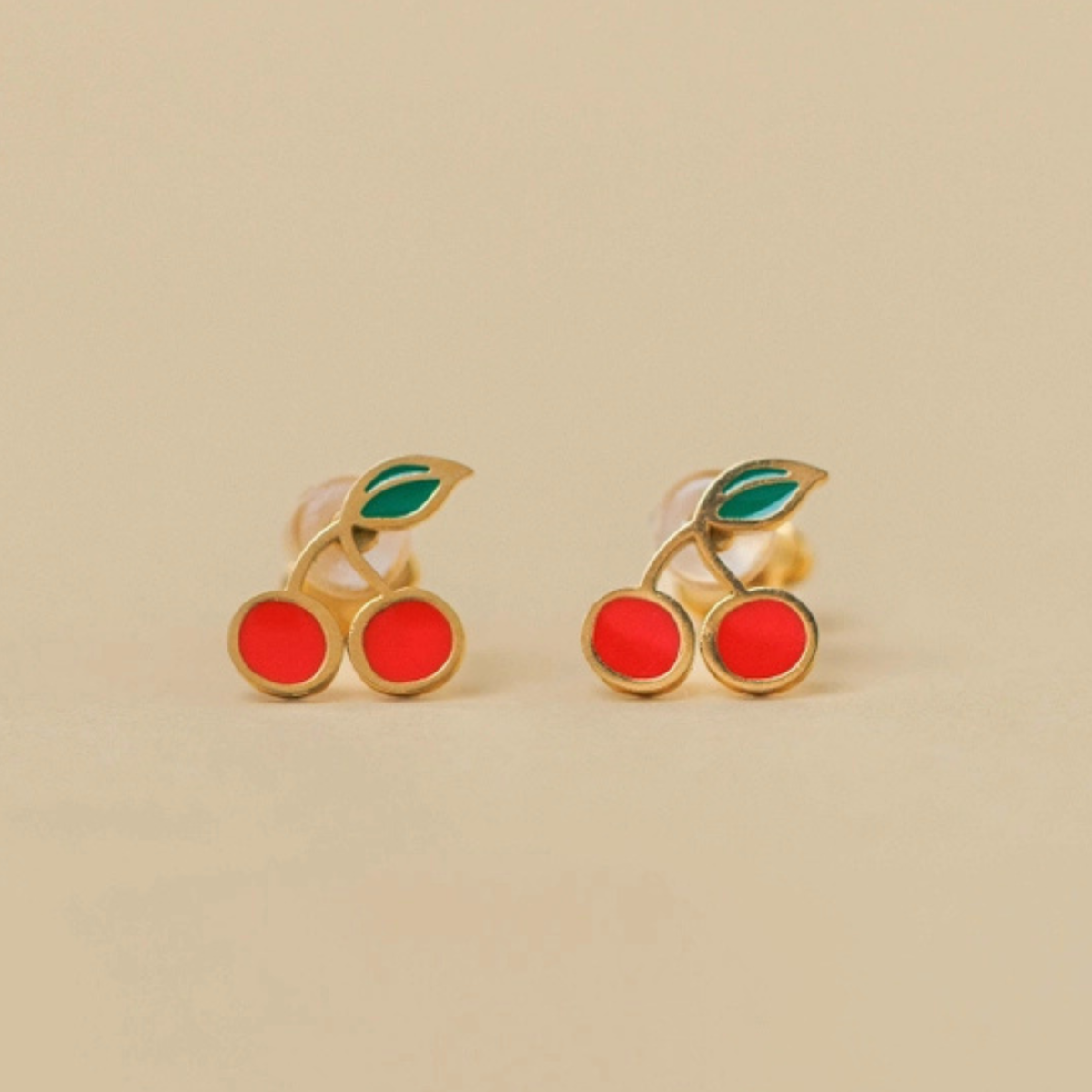 Cherry_Enamel_Flat_Back_Kids_Earrings
