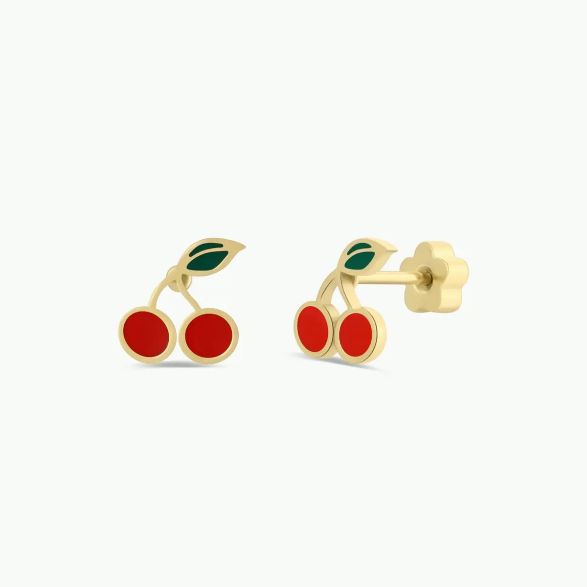 Cherry_Enamel_Flat_Back_Kids_Earrings