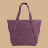 A purple nylon tote bag. 