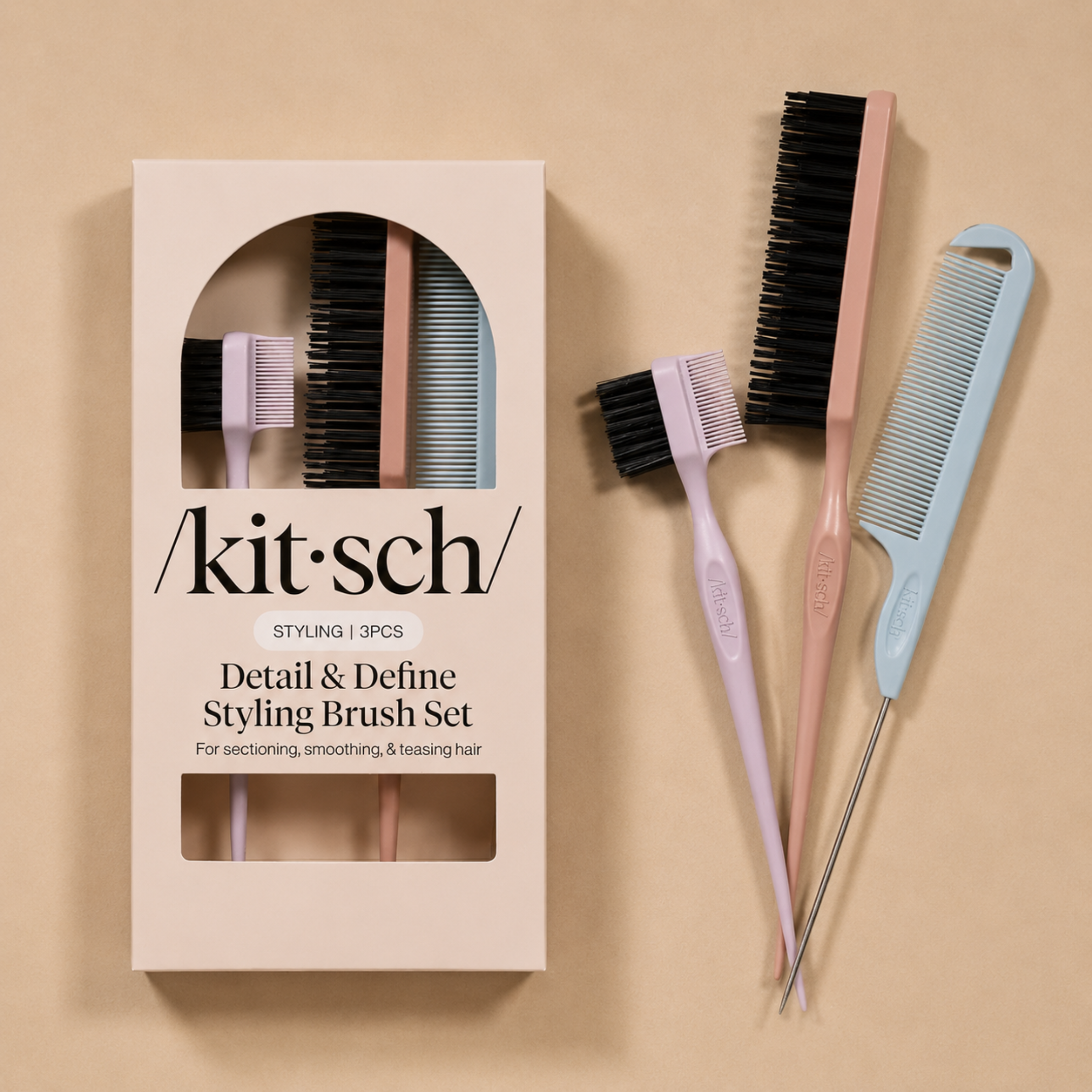 kitsch detail and define styling brush set