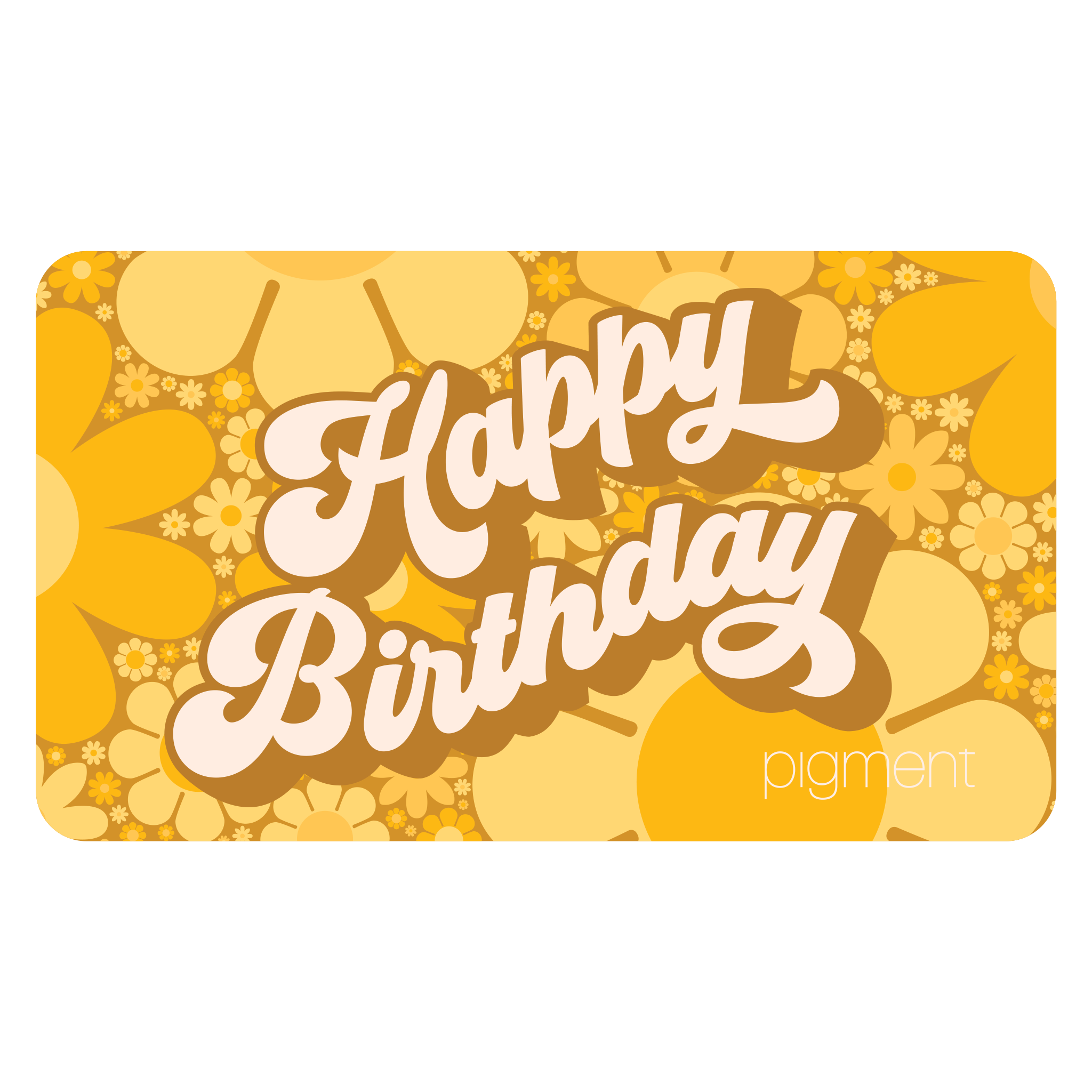 Yellow Flowers Birthday Gift Card (Physical)