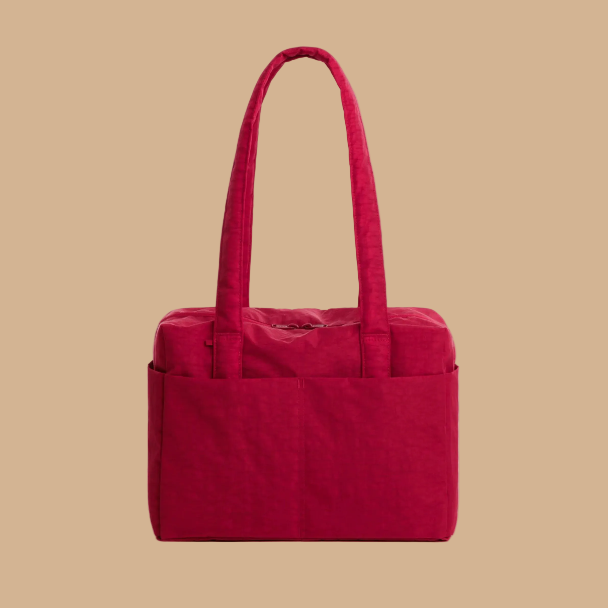 A red everyday tote. 