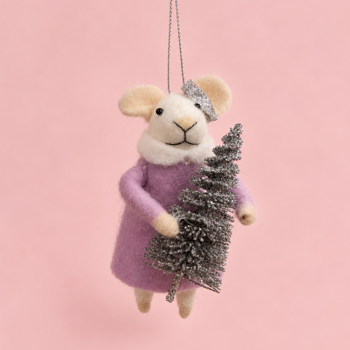 Felt_Mouse_w_Lavender_Coat__Silver_Tree_Ornament