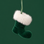 a dark green flocked boot ornament. 