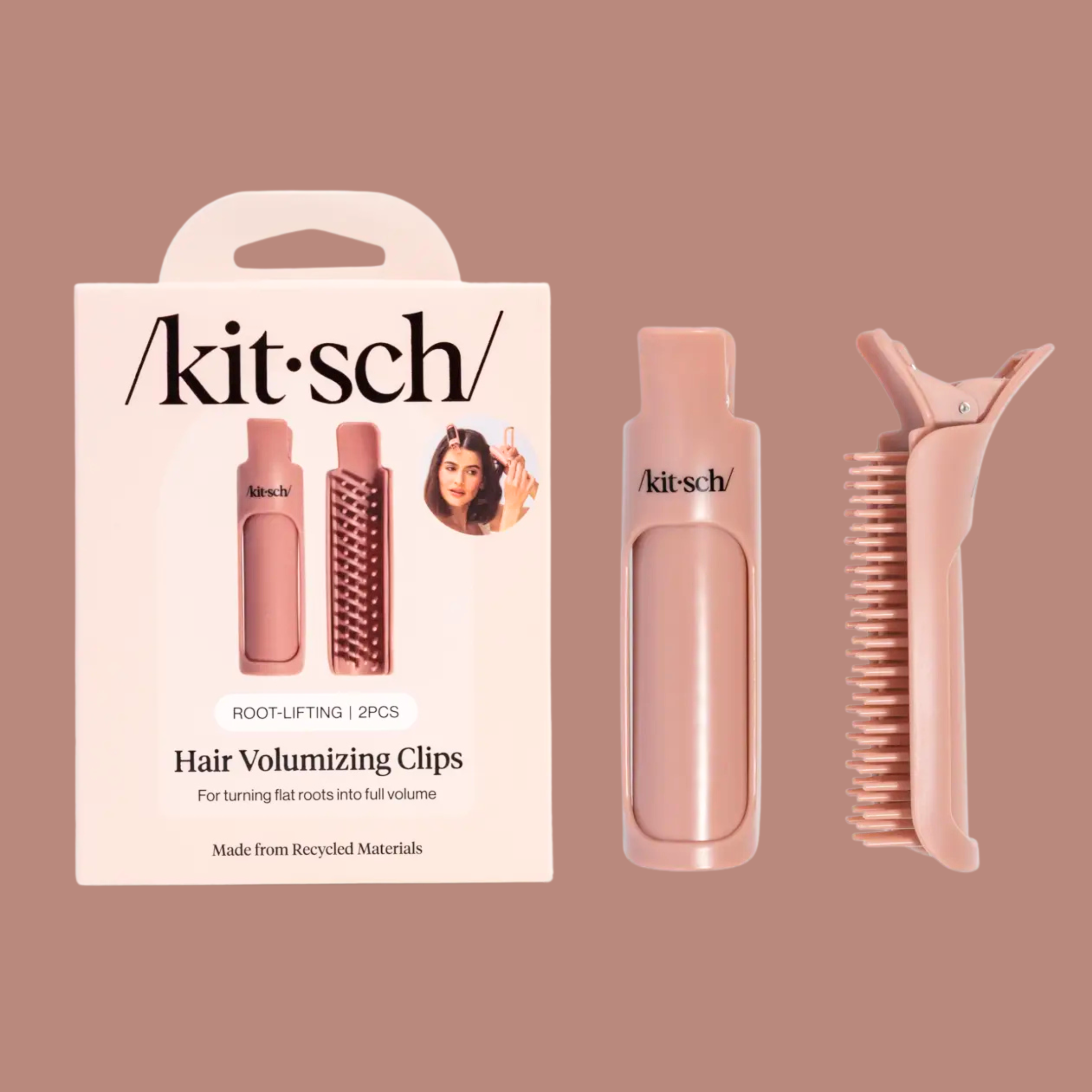 a pair of hair volumizing rollers. 