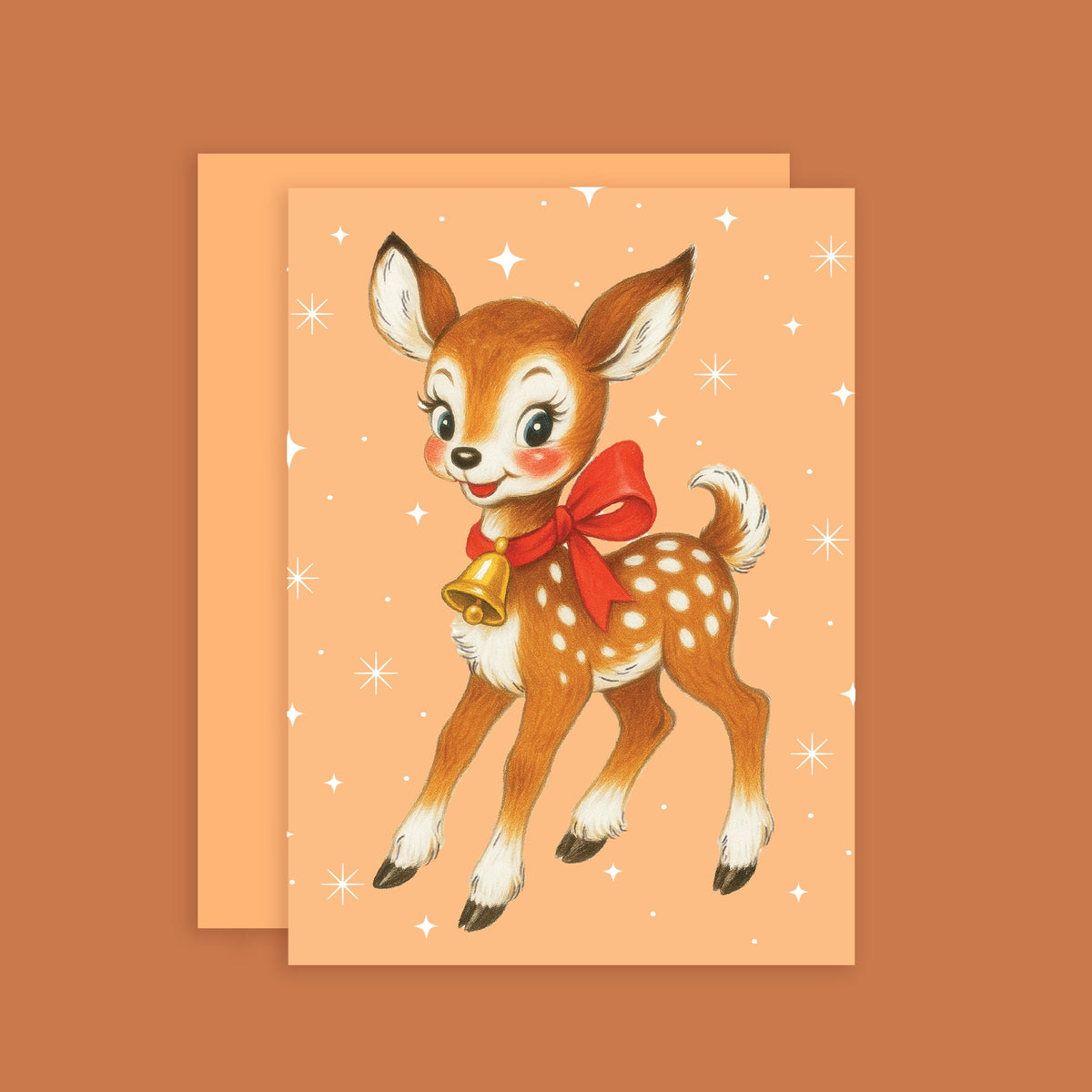 Mini Happy Holidays Card | Retro Deer