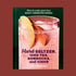A green book cover with a photo of a sparkling beverage with peach garnishes and text that reads, 'How to make your own boozy fermented drinks. Hard seltzer, iced tea, kombucha and cider'. 