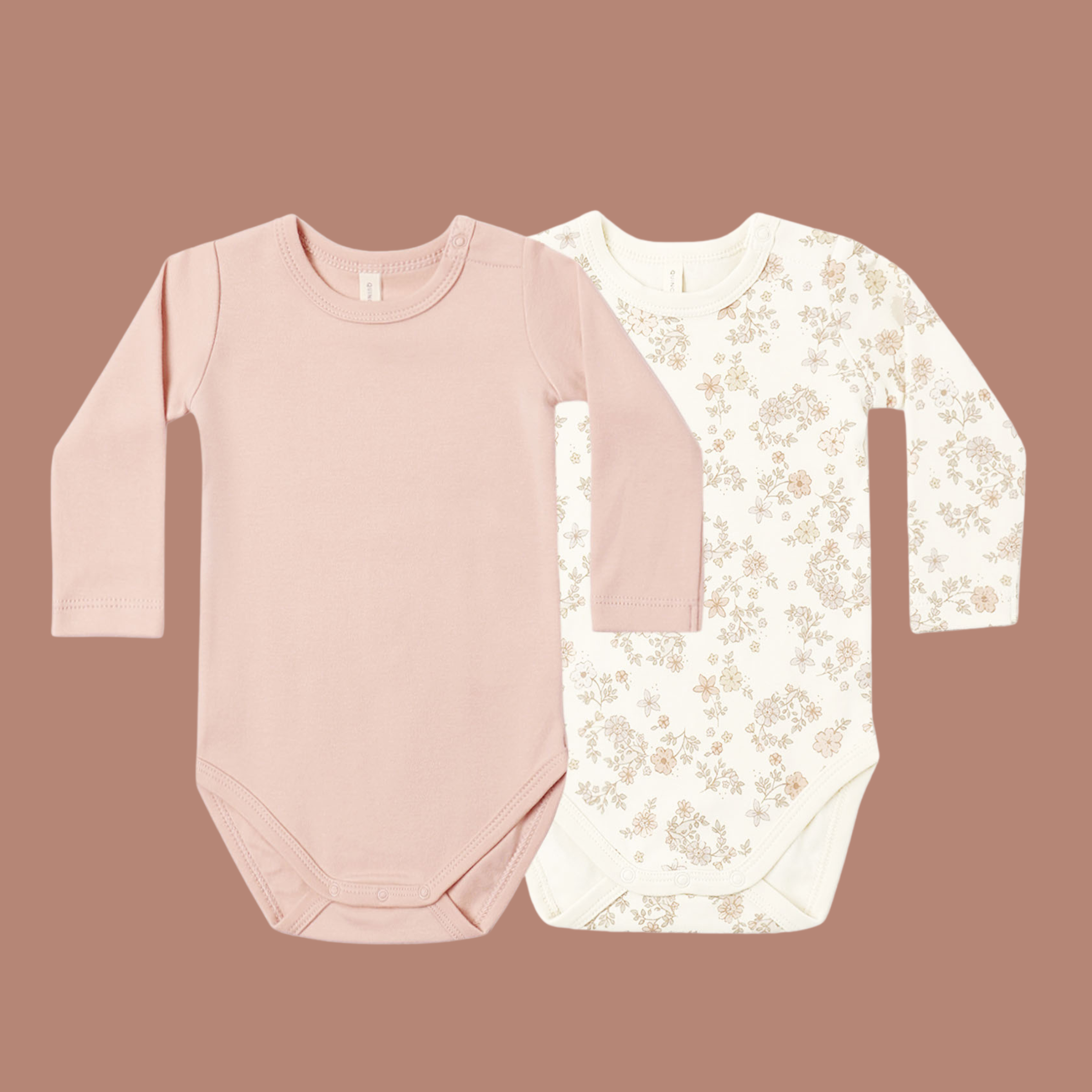 Jersey Bodysuit | 2 Pack | FLoral Vine/Dusty Rose