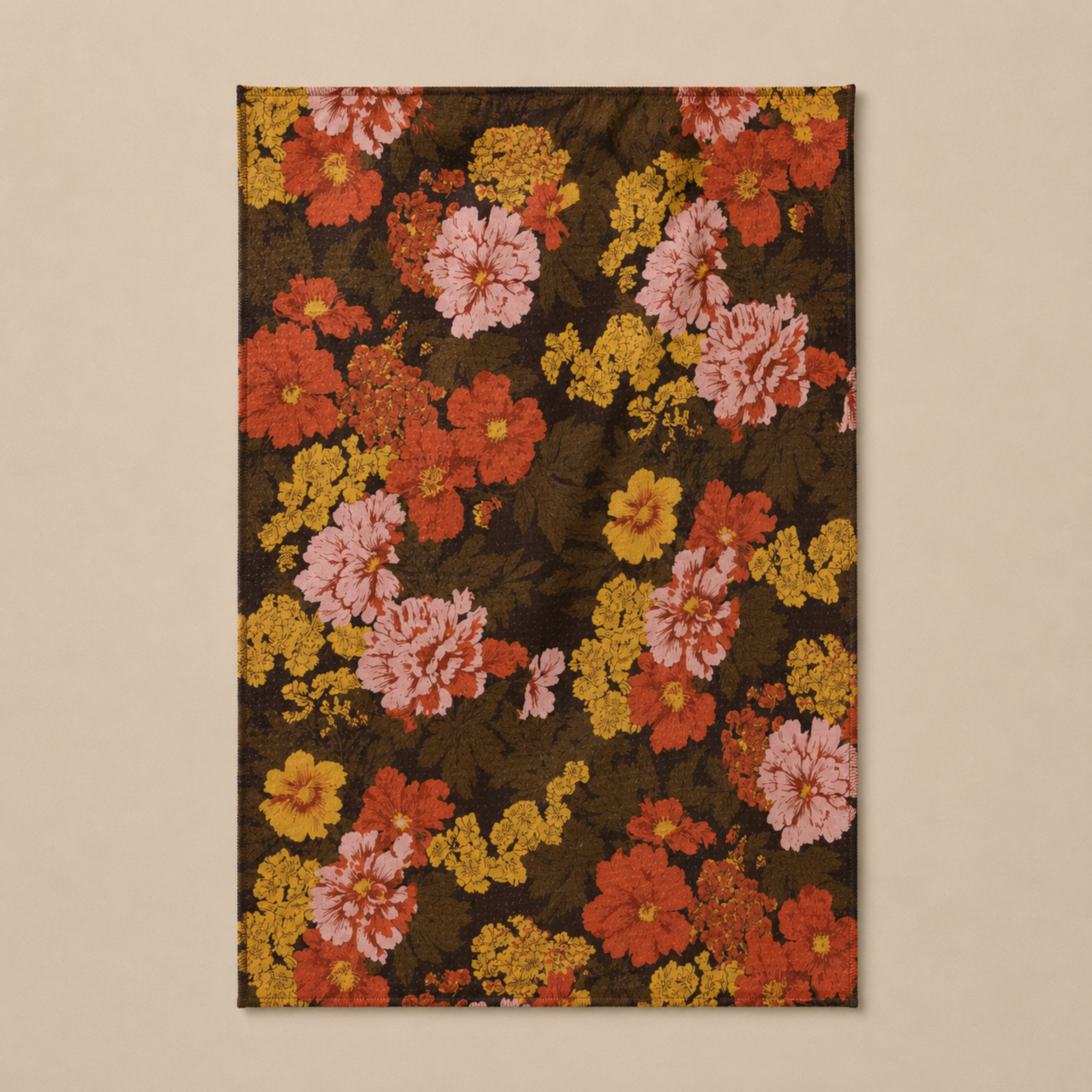 a floral tea towel. 