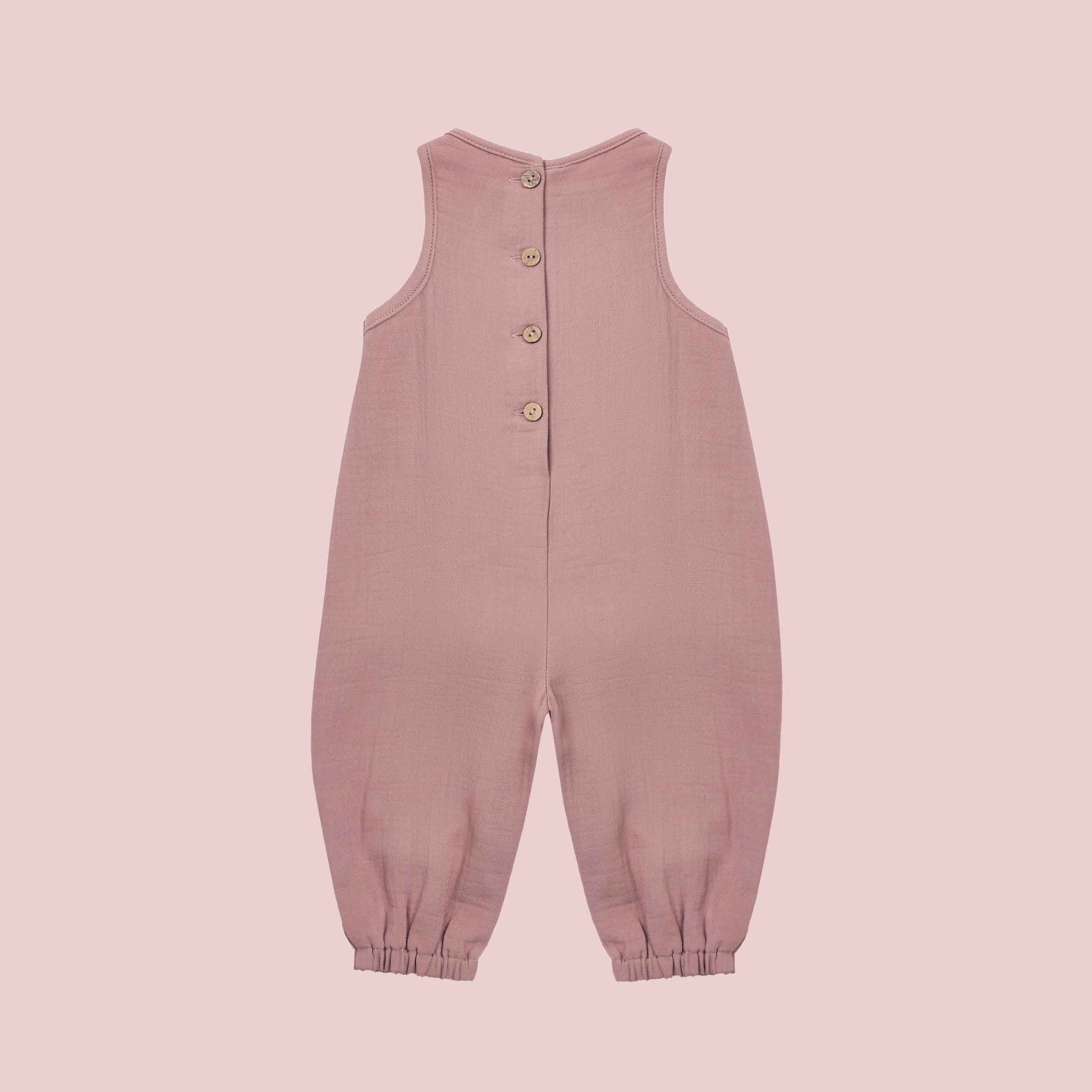 A mauve pink overalls. 