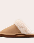 brown slip on slippers with fur
